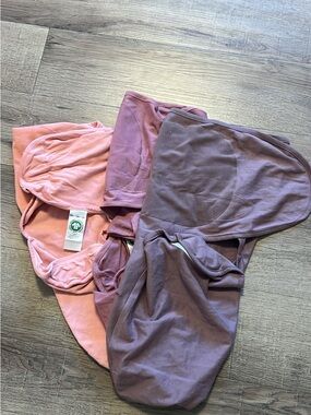 Organic cotton Baby Sleep Sacks Set in Pink, purple and Mauve